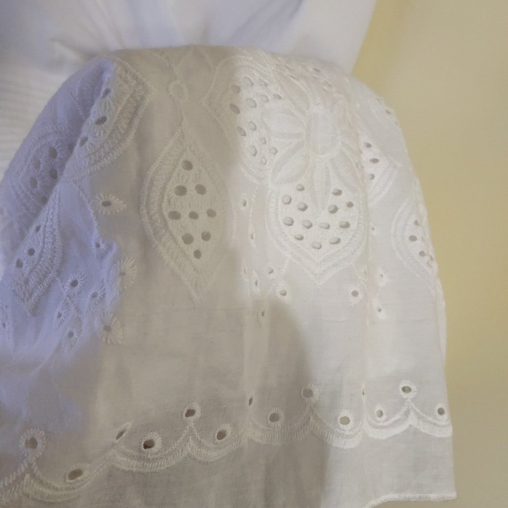 Corey P White Flower Lace Scalloped Sleeveless Sundress 4 NOS back tie zipper - Picture 5 of 11